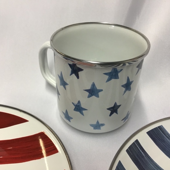 Pottery Barn Dining Pottery Barn Stars And Stripes Enamelware St Poshmark